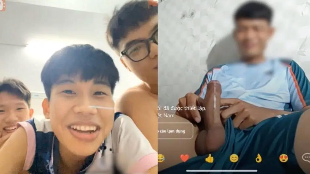 Vietnamese Guy Jerking Off In Front Of 3 Straight Boys